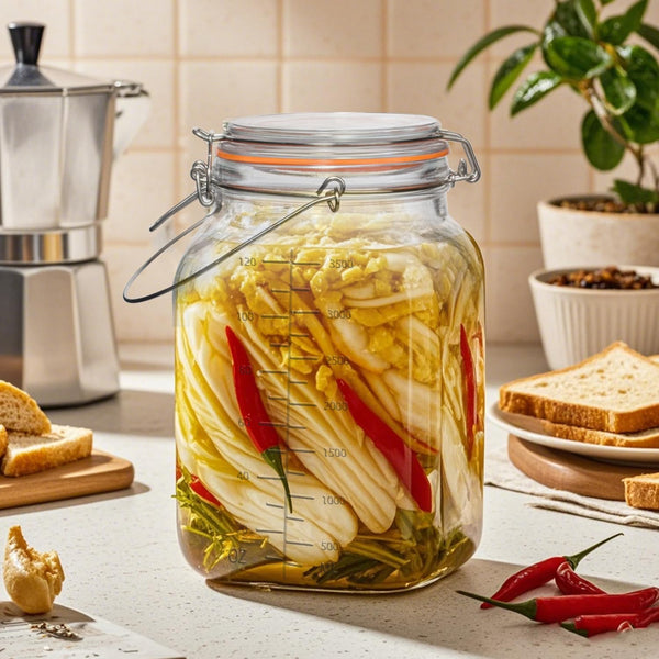 2 Pack 1 Gallon Glass Jar with Airtight Lids,Super Wide Mouth Large Mason Jars 128 Oz,Glass Gallon Jugs Storage Container for Sun Tea,Kombucha,Storing,Canning6