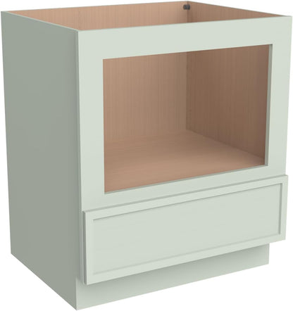 Solid Wood RTA 30" Microwave Base Cabinet,Kitchen Oven Cabinet - with 1 Full Overlay Drawer (Frame Dimension: 24''W*16''H) (Jade Green, 30" Width X 24" Depth X 34 1/2" Height)4