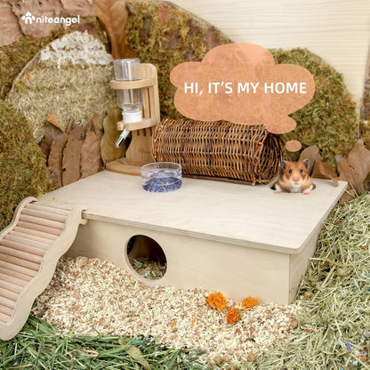 Niteangel Multi-Chamber Hamster House Maze: 2 Entrance 6 Rooms Maze Habitat | No-Disturb Removable Lid - Encourage Pets Hide and Explore Freely Hideout & Tunnel Maze Toys for Hamster Gerbils Mice Lemming6