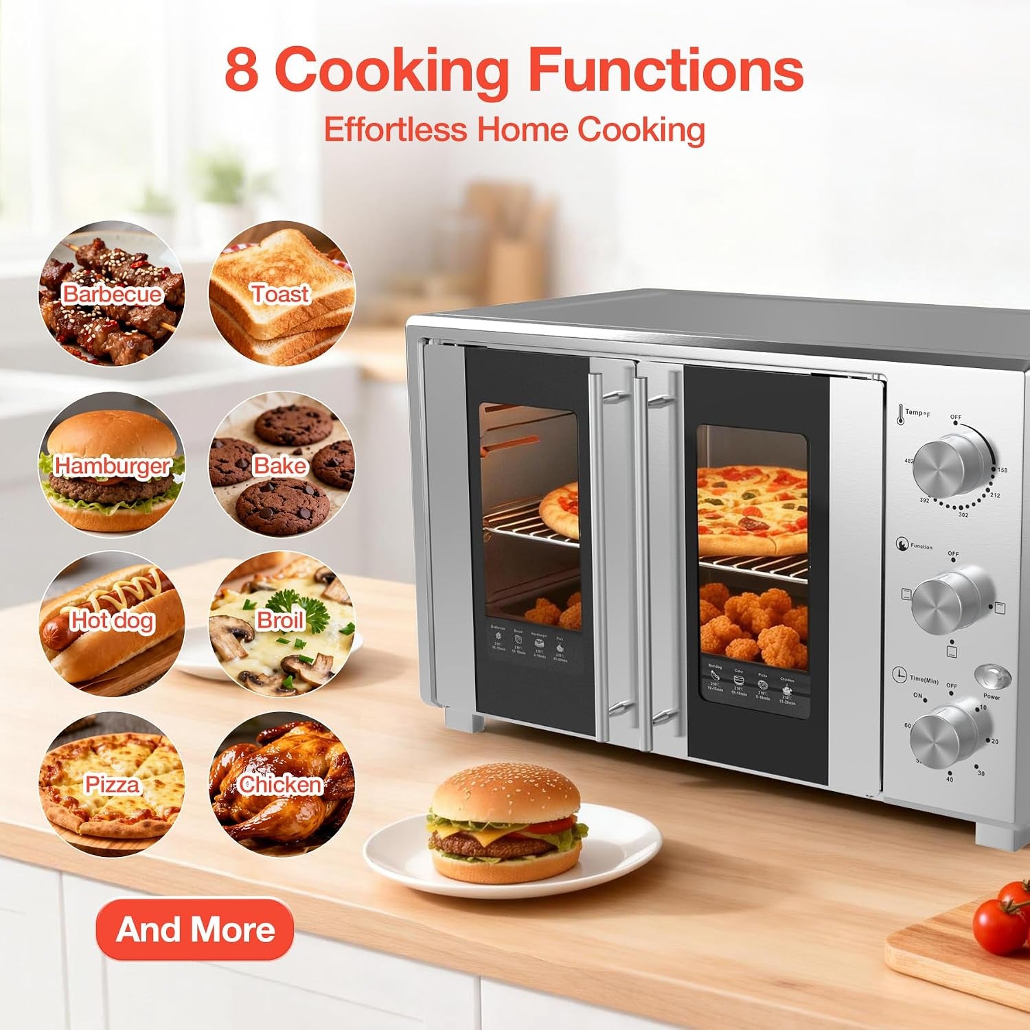extra-large-french-door-countertop-toaster-oven-8-in-1-combo-40-qt-large-capacity-countertop-oven-fits-12-pizza-60-min-timer-6-slice-bake-broil-toast-stainless-steel-silver