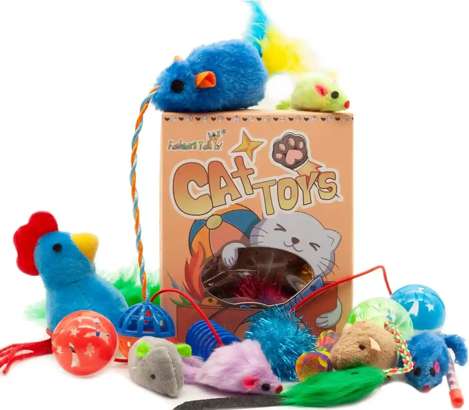 fashions-talk-cat-toys-kitty-variety-pack-for-kitten-cats-20-count-plush-teaser-ball-catnip-mice-cat-spring