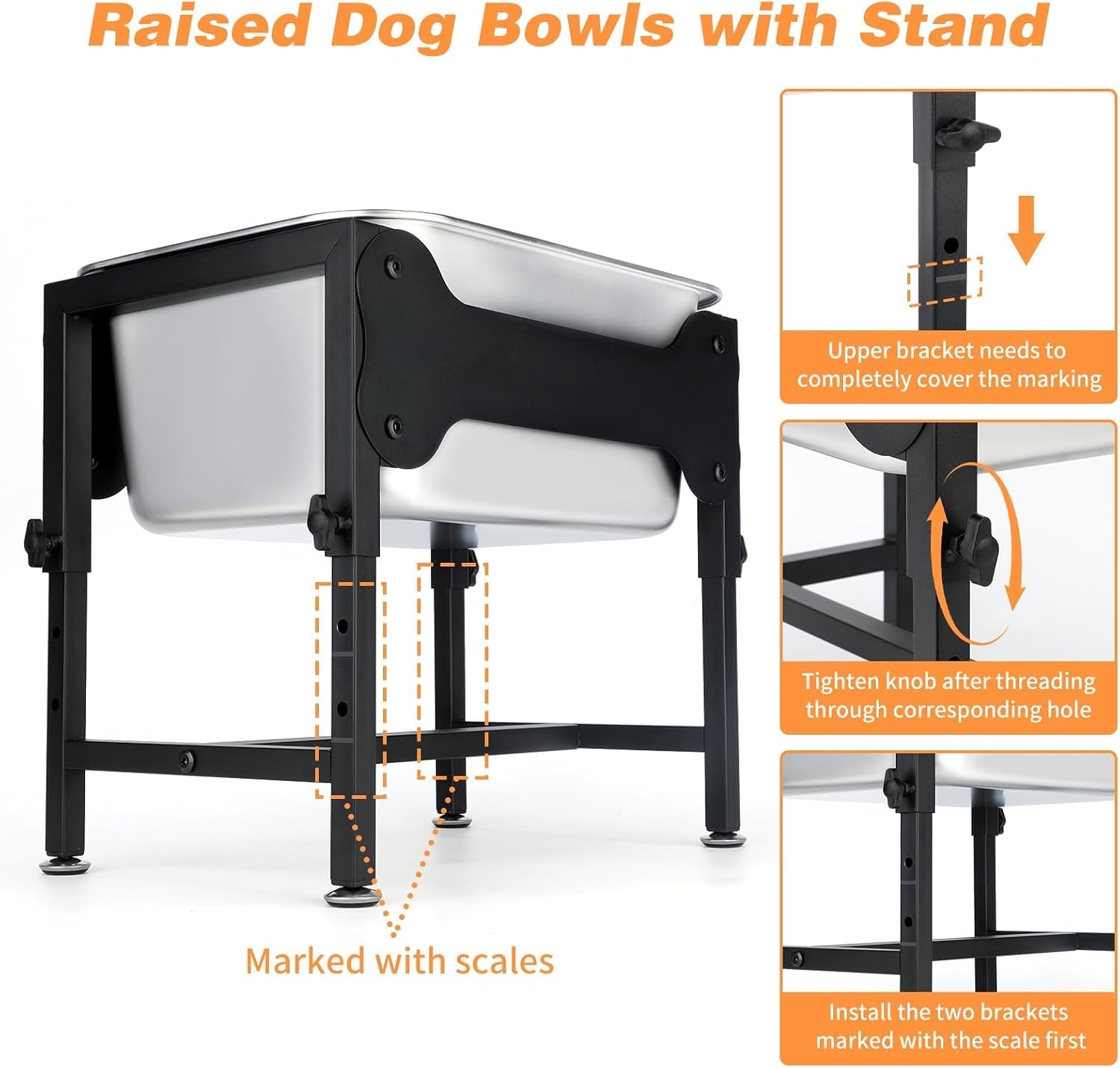 3-gallon-elevated-dog-water-bowl-raised-stand-for-large-dogs-4-adjustable-heights-9-65-15-16-in-stand-3-gallon-bowl-14-x-10-6-x-5-9-in-size-indoor-outdoor-use-easy-to-clean