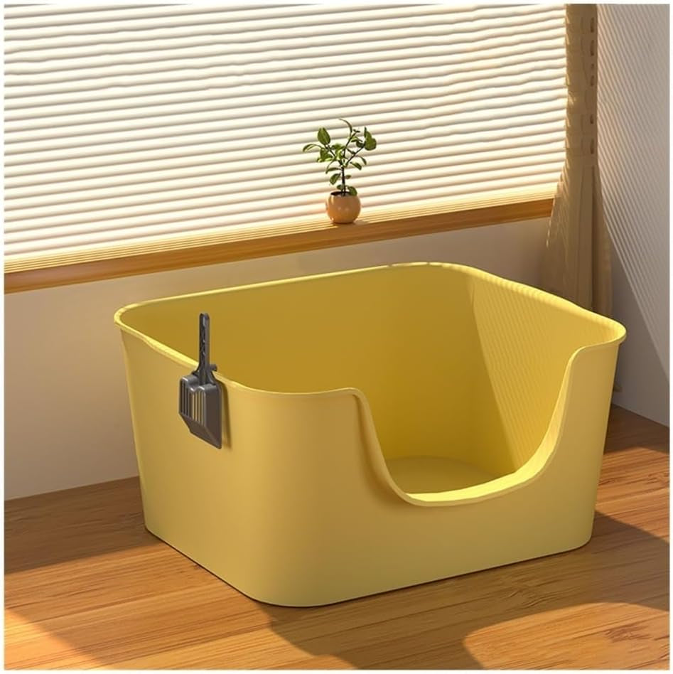 pet-supplies-large-anti-splash-litter-box-with-high-sides-easy-clean-cat-pan-includes-scoopgray