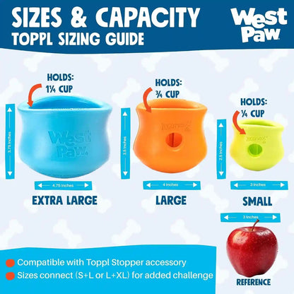 WEST PAW Zogoflex Toppl Interactive Treat Dispensing Puzzle Dog Toy for Mental Stimulation & Enrichment-Holds Kibble & Treats-Lickable, Freezable & Dishwasher Safe-Made in Usa-Large-Aqua Blue4
