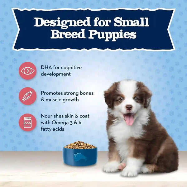 Blue Buffalo Baby Blue Natural Small Breed Puppy Dry Dog Food, Healthy Growth Formula with DHA, Chicken and Oatmeal Recipe, 4-Lb Bag4