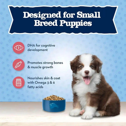 Blue Buffalo Baby Blue Natural Small Breed Puppy Dry Dog Food, Healthy Growth Formula with DHA, Chicken and Oatmeal Recipe, 4-Lb Bag4