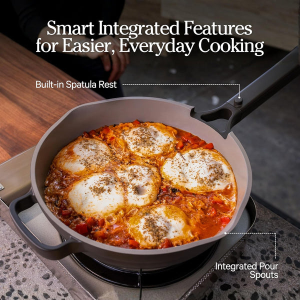 Our Place Always Pan 2.0, 10.5" Ceramic Nonstick Pan, 2.6 Qt | Patented 10-In-1 Ceramic Frying Pan; Spatula & Steamer Basket; Toxin-Free Nonstick, Induction Compatible, Oven Safe to 450°F5