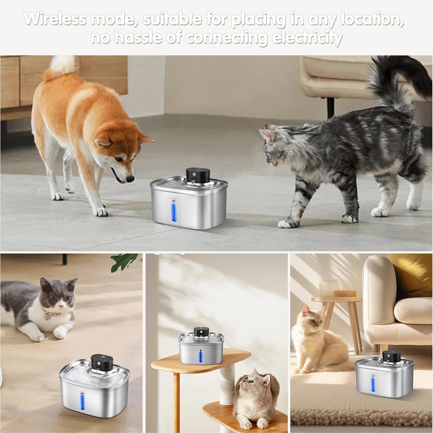 5l-169oz-automatic-stainless-steel-pet-water-fountain-for-cats-dogs-cordless-cat-dog-drinking-fountain-with-5000mah-rechargeable-battery-ultra-quiet-pump-3-smart-modes