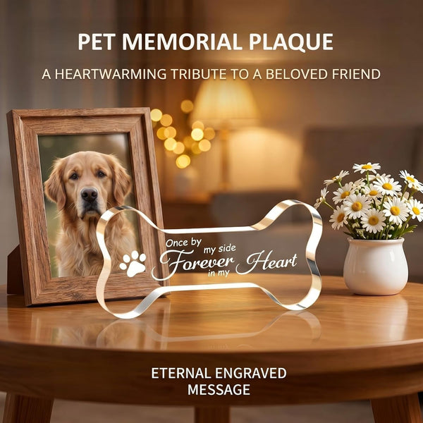 Pet Dog Memorial Remembrance Gifts-Loss of Dog Cat Sympathy Gift Bone Shape | Dog Memorial Gifts for Loss of Dog, Crystal Bone Shape Decor Ornament for Dogs Puppy Keepsake4