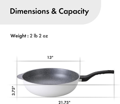 Cast Aluminum Nonstick Large Wok – Lightweight & Durable Stir Fry Pan, Heakthy Non Stick Coating, Easy to Clean, Dishwasher Safe, PFOA, PFAS Free, Stay-Cool Handle, Made in Korea (12.5", 32Cm)5