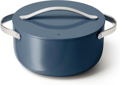 Caraway Non-Stick Ceramic Dutch Oven Pot with Lid (6.5 Qt, 10.5") | Non-Toxic, PTFE and PFOA Free, Safe and Compatible with All Stovetops (Gas, Electric and Induction), Navy1