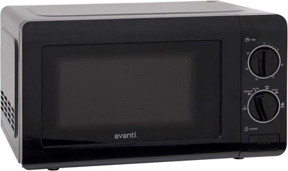 Microwave Oven 700-Watts Compact Mechanical with 5 Power Settings, Defrost, Full Range Temperature Control and Removable Glass Turntable, 0.7-Cu.Ft., Black1