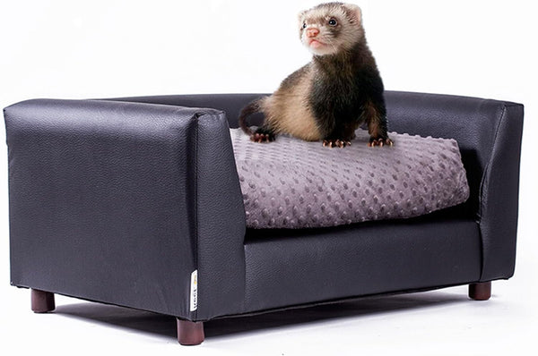 Keet Fluffy Deluxe Pet Bed, Sofa Charcoal, Small2