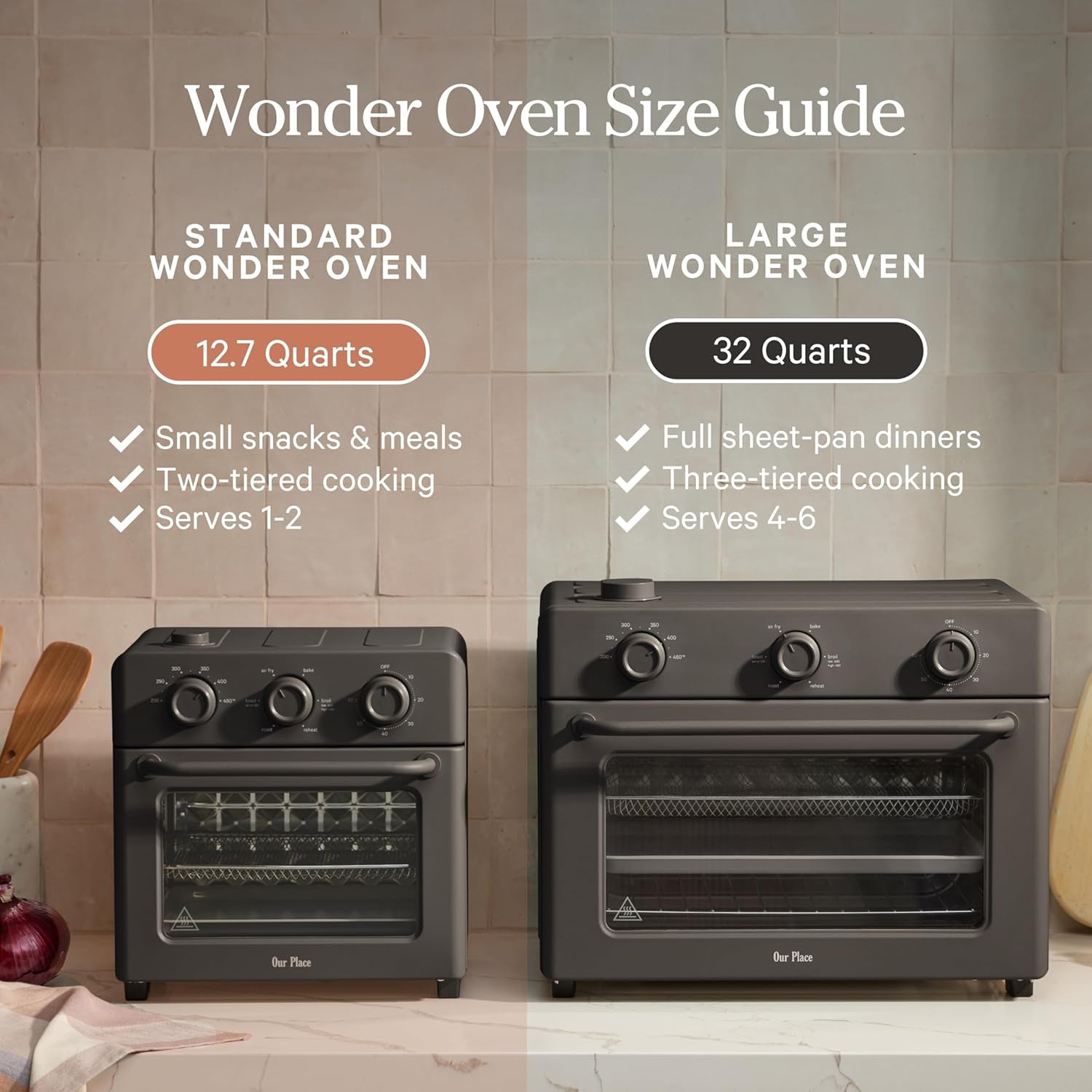 our-place-wonder-oven-6-in-1-air-fryer-toaster-oven-2-rack-13-qt-non-toxic-air-fryer-toaster-oven-combo-basket-wire-rack-bake-pan-crumb-tray-toast-roast-bake-broil-reheat-steam