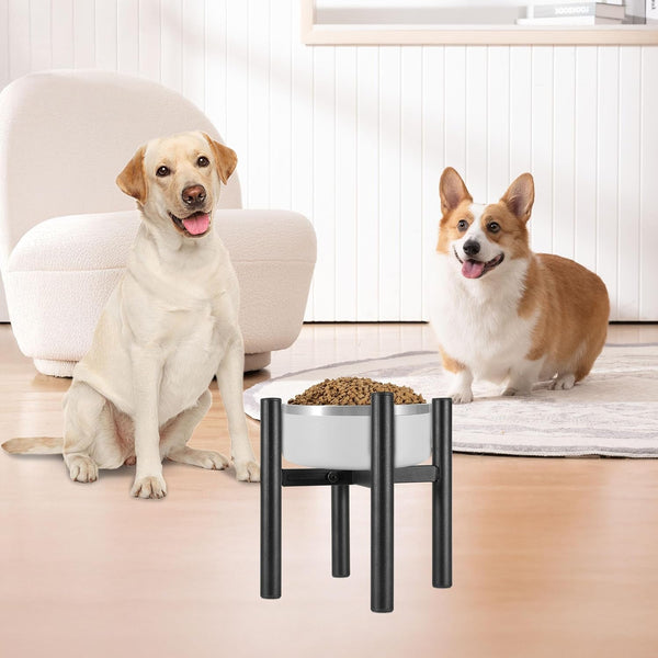 PROERR Lifted Dog Bowl Stand - without Bowls, Single Raise Pet Food Table Adjustable Wide 6-10", Tall 8 10 12" - Bowl Stand Size Optional, Dog Bowls Holder Elevated for Small Medium Large Dogs Breed7