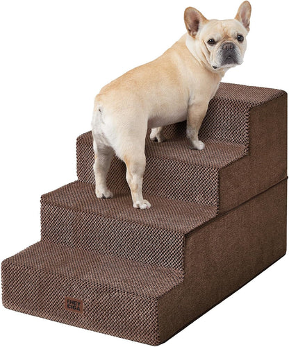 EHEYCIGA Dog Stairs for Bed 18" H, Dog 4-Steps for High Bed, Olive Green | Pet Steps for Small Dogs and Cats, Non-Slip Balanced Pet Ramp Indoor40