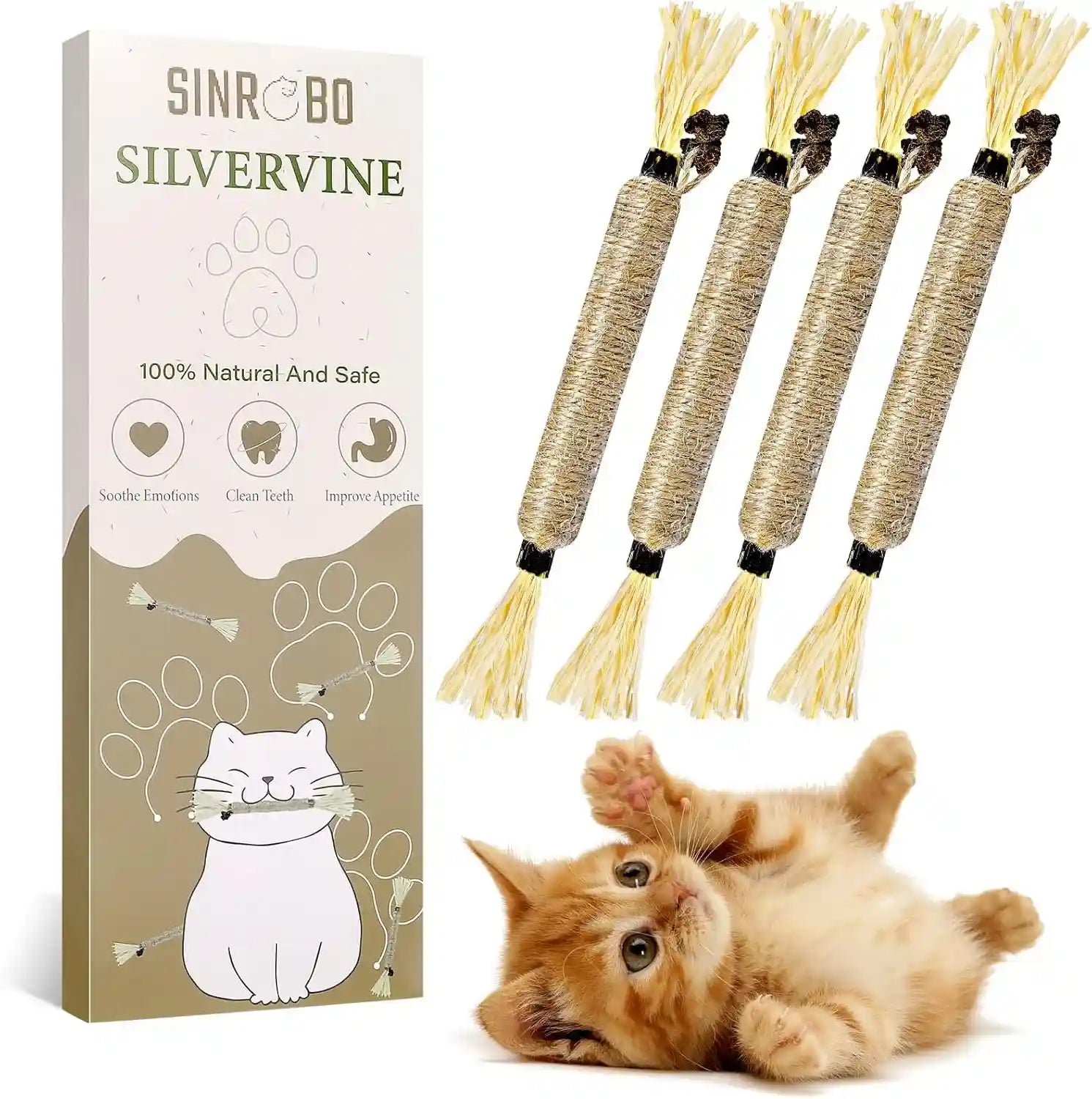 4-pack-silvervine-sticks-for-cats-cat-chew-toy-for-teeth-cleaning-edible-matatabi-kitty-chew-sticks-catnip-cat-toys-for-indoor-cats-4-sticks