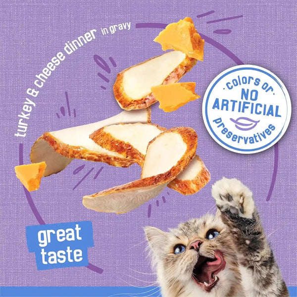 Purina Friskies Shreds Turkey and Cheese Dinner in Gravy High Protein Wet Cat Food - (Pack of 24) 5.5 Oz. Cans4