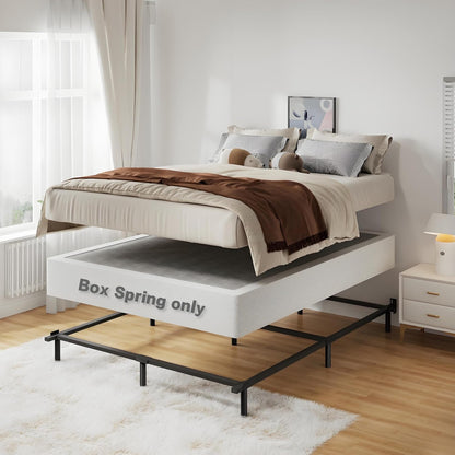 Queen Size Box Spring Bed Base 9 Inch, 3000Lbs Heavy Duty Box Spring Queen Metal Mattress Foundation, Tool-Free Easy Assembly, Noise Free3