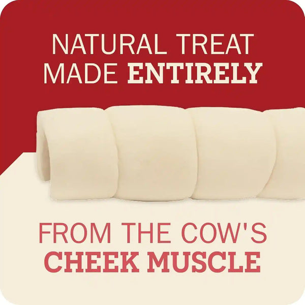 Redbarn Pet Products All-Natural Large Beef Cheek Rolls for Dogs, Uncoated - Single Ingredient Grain-Free Chew Treat Naturally Rich in Collagen - No Artificial Preservatives - Pack of 44