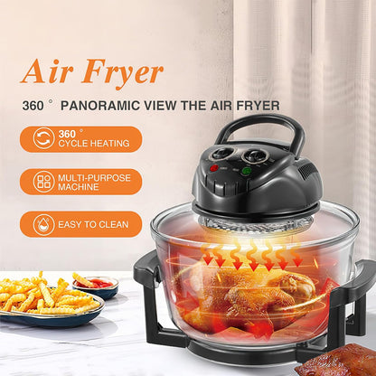 20L 3-In-1 Turbine Light Wave Oven，Glass Air Fryer, 360 ° Circulating Heating, High-Precision Glass Body, Healthy Kitchen Baking, Toaster, Broiler, Toaster, Steamer, and Grill (3)3