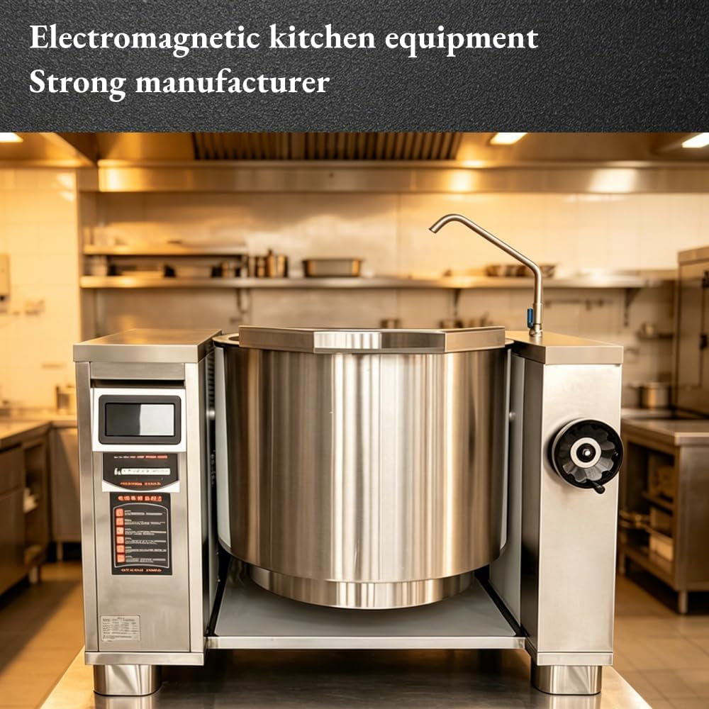 200l-commercial-tilting-induction-skillet-25kw-high-power-stir-fry-wok-800mm-diameter-420mm-depth-full-stainless-steel-cast-iron-heavy-duty-for-restaurant-central-kitchen-food-processing