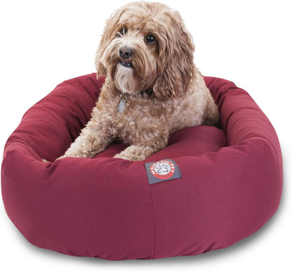 Majestic Pet 40 Inch Bagel Calming Dog Bed Washable – Cozy Soft round Dog Bed with Spine Support for Dogs to Rest Their Head - Fluffy Donut Dog Bed 40X29X9 (Inch) - round Pet Bed Large – Blue34