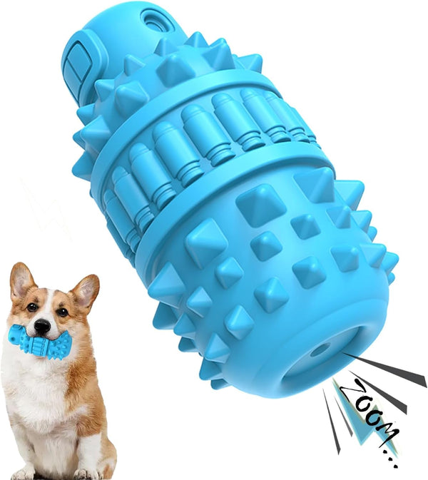 PIFFZEDO Dog Toys for Aggressive Chewers,Interactive Natural Rubber Chew & Squeaky Toy for Large Medium Breed,Dog Toothbrush,Tough & Durable (Green,Large)11