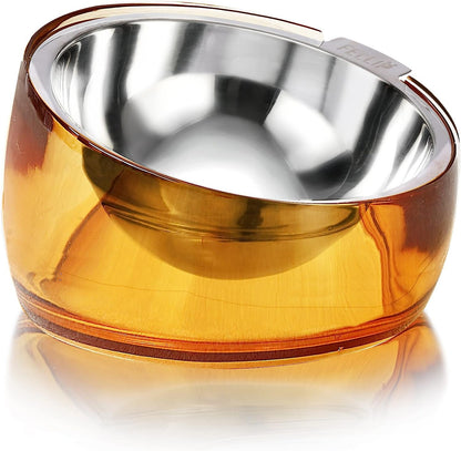 Felli Oblik Elevated Cat Bowl Removable Stainless Steel Wide Dish for Dry Wet Food Feeding & Dishwasher Clean, Slanted Whisker Fatigue Friendly Metal Plate (Classic, 0.5 Cups Shallow Dish)23