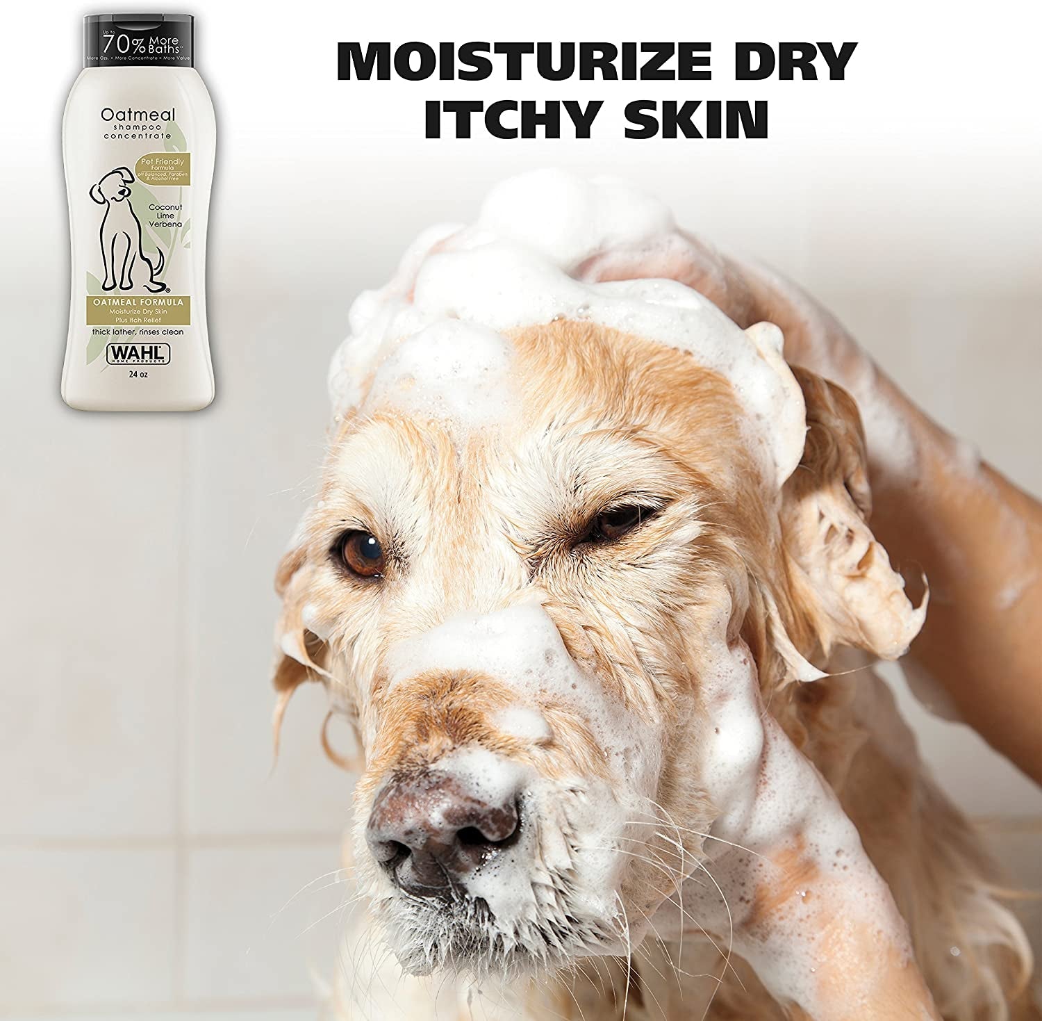 wahl-usa-dry-skin-itch-relief-pet-shampoo-for-dogs-oatmeal-formula-with-coconut-lime-verbena-scent-pet-friendly-formula-24-oz-model-820004a-oatmeal-formula-moisturizes-skin-provides-itch-relief-for-sensitive-skin-dogs-pet-friendly-formula-model-820004a