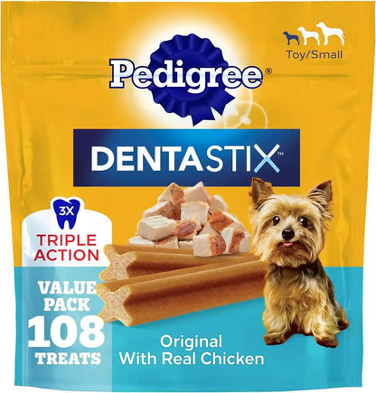 Pedigree Dentastix Small & Toy Breed Dog Dental Treats, Fresh, 102 Count | Triple Action Dental Care, Reduces Tartar, Cleans Teeth, Freshens Breath, for Dogs 7-22 Lbs, No Added Sugar/Fillers13
