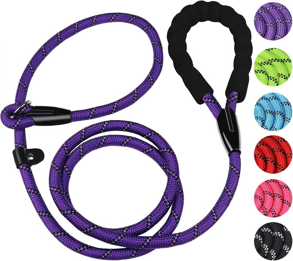 Dog Leash, 6 FT Heavy Duty Dog Leashes, Durable Premium Quality Strong Rope Slip Leash with Comfortable Padded Handle and Highly Reflective Threads for Small Medium and Large Dogs. (Black)19