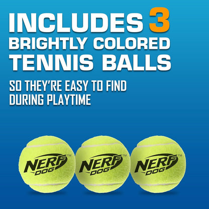 Nerf Dog Tennis Ball Blaster Dog Toy Gift Set, Tennis Ball Dog Fetch Toy Launches up to 50 Ft, Dog Ball Thrower for All Breeds Includes Translucent Blue Tennis Ball Launcher and 3 Dog Tennis Balls5