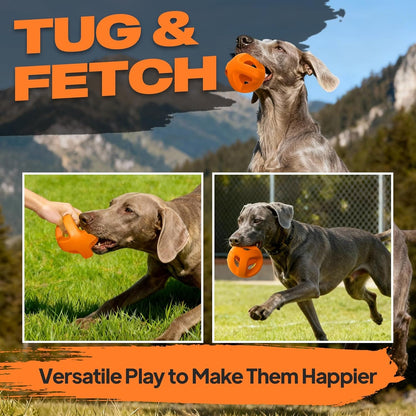 Fida Natural Rubber Dog Balls for Aggressive Chewers, Durable Dog Chew Toys for Large Dogs, Interactive Fetch & Tug of War Toys for Medium Large Breed Non-Toxic Dish Washable,4.5 * 4.5"4