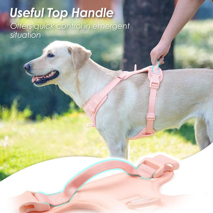 No Pull Dog Harness, Puppy Vest with Front Clip for Small Medium Large Sized Dog(Light Pink,L)4