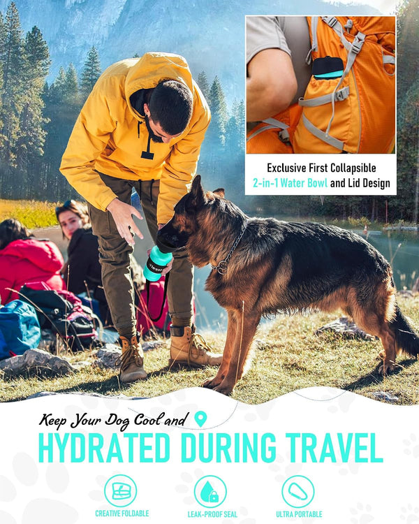 Lesotc Dog Water Bottle, Portable Water Dispenser with Travel Water Bowl, Leak Proof Pet Travel Squeeze Bottle, Puppy Essentials Dog Stuff Accessories for Outdoor Walking, Hiking, Camping5