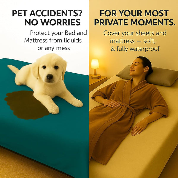 Waterproof Blanket for Bed & Couch Protection, Blue/Beige, 60"X80" | High-Density Heavy-Duty Material – Ultra-Soft & Durable Soft Fleece, Leakproof, Reversible, Silent No-Crinkle Design2