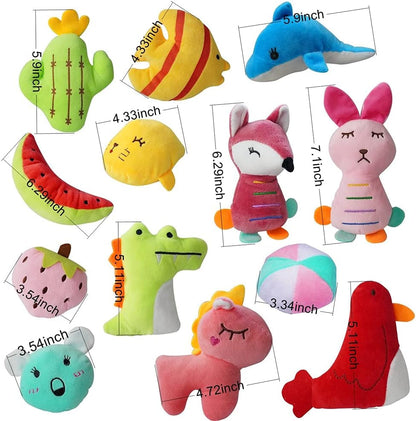 27 Pack Puppy Squeaky Toy, Different Designs Squeakers Pet Toys, Cute Bulk Plush Dog Toys for Small Dogs6