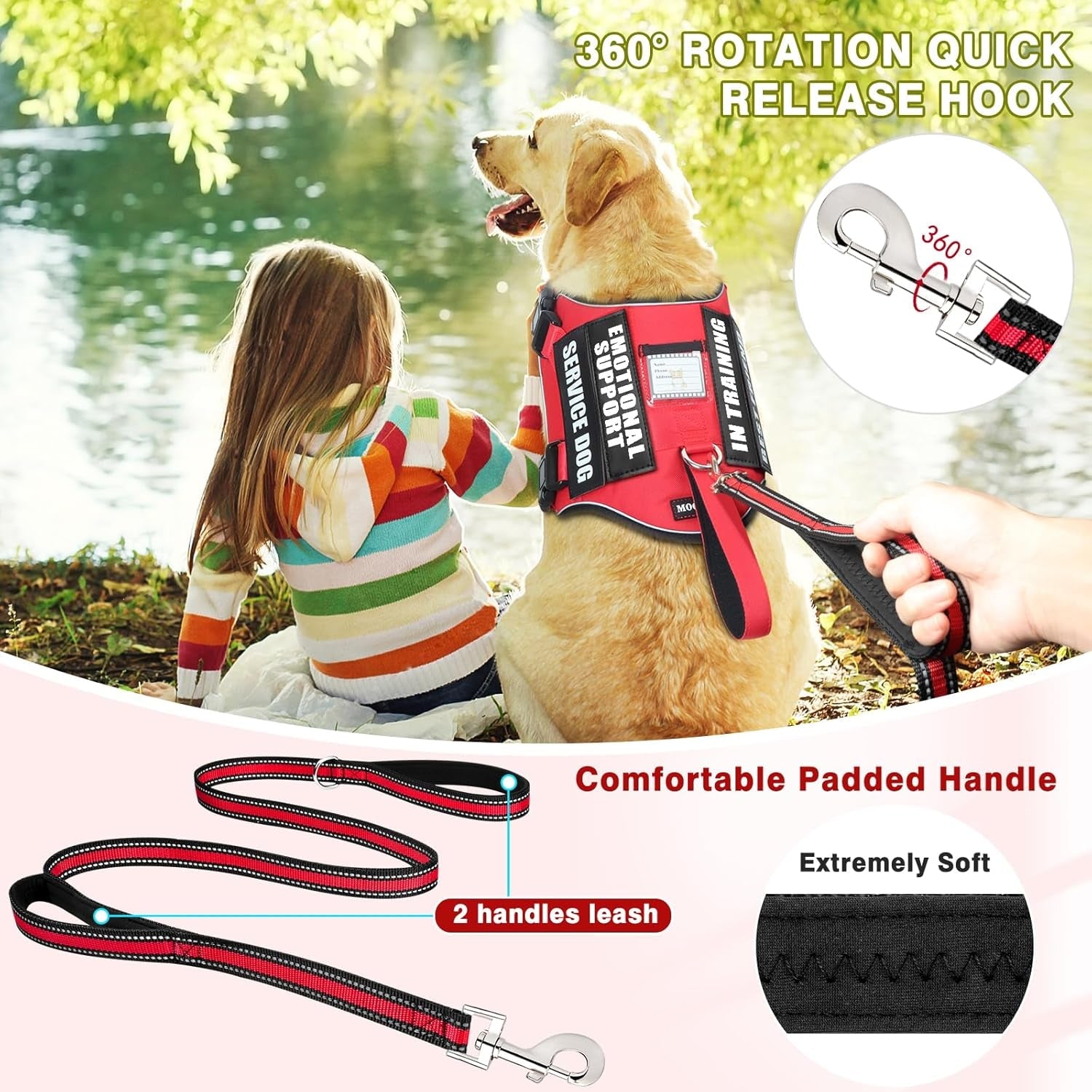 service-dog-vest-harness-and-leash-set-10-patches-no-pull-adjustable-reflective-dog-harness-with-soft-padded-handle-for-training-everyday-fit-small-medium-large-extra-large-dogsred-xl-no-pull-adjustable-reflective-service-dog-harness-large-sized-dog-leash-with-2-soft-padded-handles-for-training-working