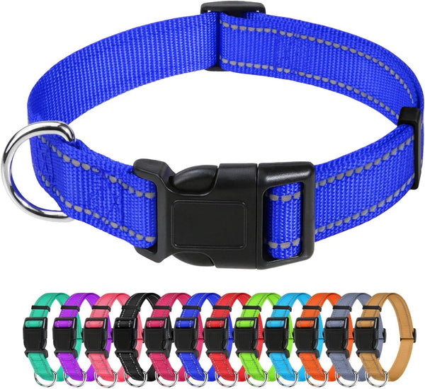 Tagme Small Dog Collar, Reflective Puppy Collar, Sky Blue, 3/8" Width | Lightweight, Nylon Collar for Puppies, Chihuahua, Yorkie & Teacup Dogs 5-15 Lbs, Reflective for Evening Walks, 12 Colors20