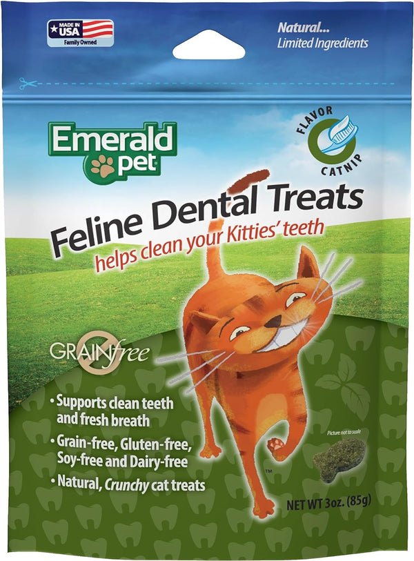 Emerald Pet Grain-Free Cat Dental Treats with Catnip – Crunchy Natural Dental Treats for Cats to Clean Teeth, Freshen Breath, and Reduce Plaque & Tartar – 11 Oz Tub8