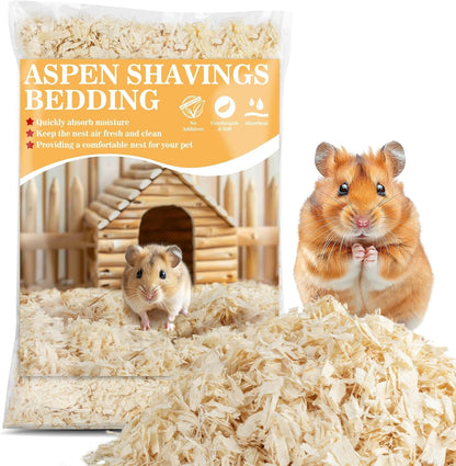 Sukh Hamster Bedding - Aspen Shavings Small Animal Pet Bedding | Aspen Bedding for Small Animals, Guinea Pigs, Rabbits, Hamsters, Gerbils, Chinchillas, Rats, Mice, Snakes & Hedgehogs, 14 OZ1