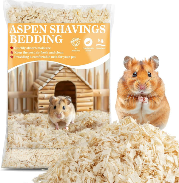 Sukh Hamster Bedding - Aspen Shavings Small Animal Pet Bedding | Aspen Bedding for Small Animals, Guinea Pigs, Rabbits, Hamsters, Gerbils, Chinchillas, Rats, Mice, Snakes & Hedgehogs, 14 OZ1