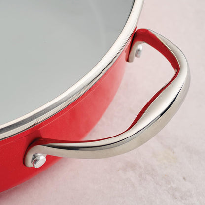 10-Pc Ceramic Non Stick Pots and Pans Set with Lids | Heavy-Gauge Aluminum Cookware Kitchen Set with Ceramic Nonstick Coating, Dishwasher and Oven Safe (Red)4