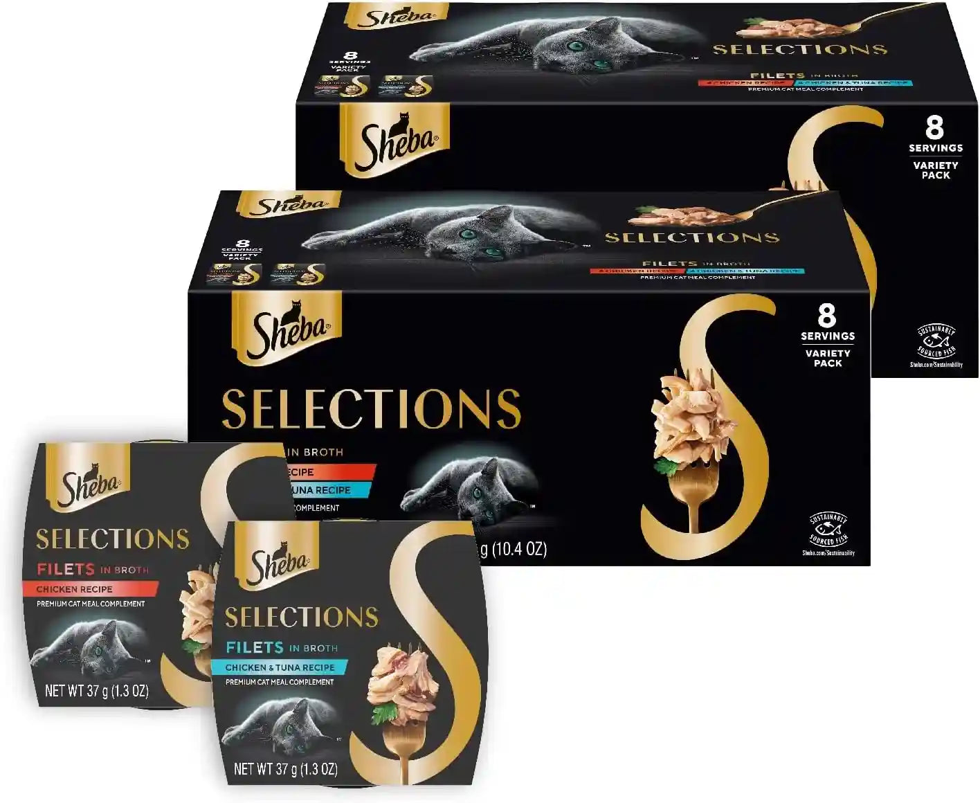 sheba-selections-filets-wet-cat-food-complement-variety-1-3-oz-24-ct-grain-free-real-chicken-1-ingredient-no-corn-or-soy-no-artificial-flavors-peel-serve-topper-or-treat-1-3-oz-cups