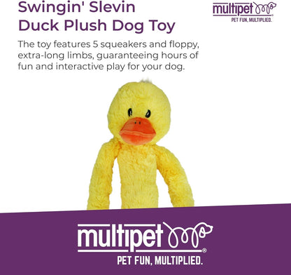 Multipet'S Swingin Slevin XXL Oversized 30-Inch Yellow Duck Plush Dog Toy2