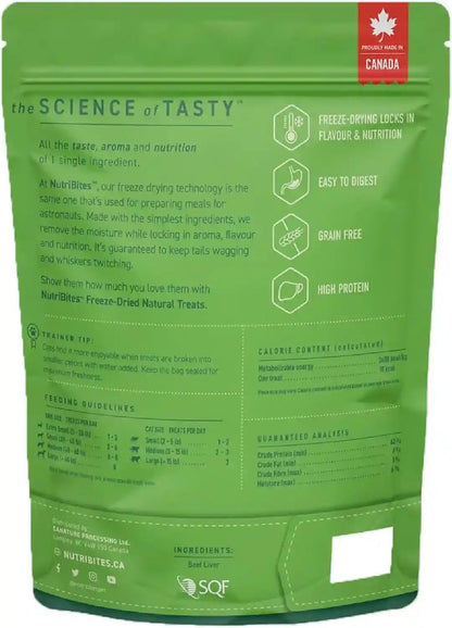 Nutri Bites Freeze Dried Beef Liver Dog & Cat Treats, Single Ingredient High Protein Pet Treats, 17.6 Oz7