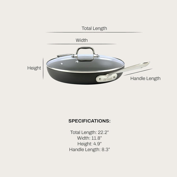 All-Clad HA1 Hard Anodized Nonstick Fry Pan 12 Inch Induction Oven Broiler Safe 500F, Lid Safe 350F Pots and Pans, Cookware Black3