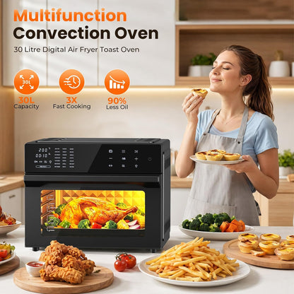 Air Fryer Toaster Oven Combo, 21-In-1 Countertop Convection, 32QT Extra Large Air Fryer with 360° Rotisserie & 4-Layer Cooking, Full Accessories3