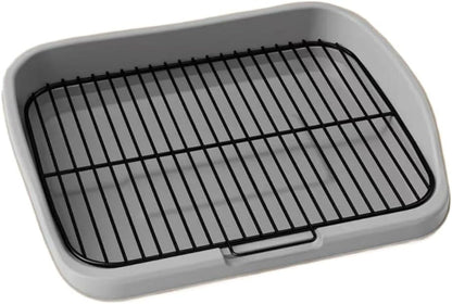 Mesh Dog Potty Tray Removable Stable Structure - Indoor/Outdoor Dog Training Toilet Litter Box for Small & Medium Dogs(Grey)1
